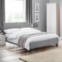 Rialto Small Double Bed Frame - Light Grey, Linen