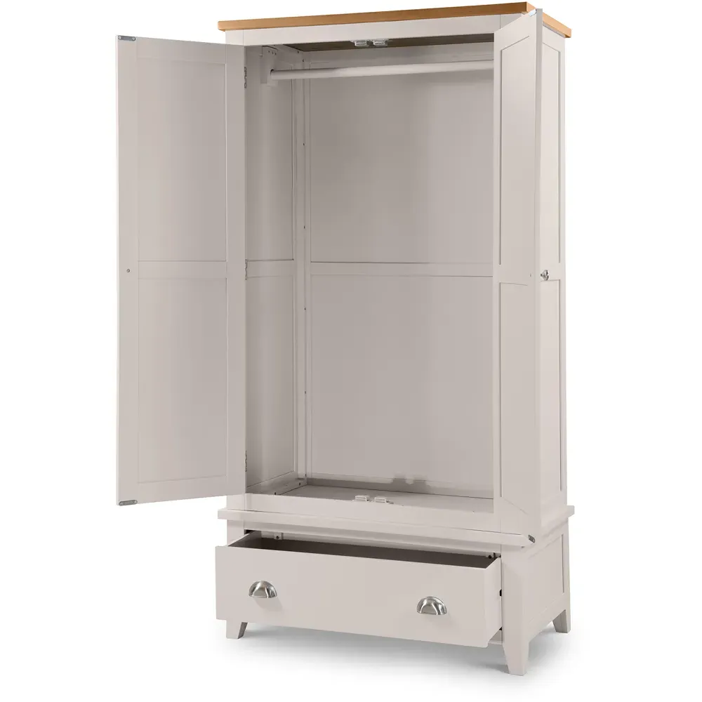 Richmond 2 Door Single Drawer Wardrobe - Grey, Oak