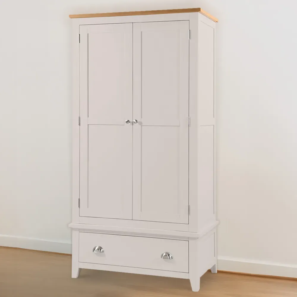 Richmond 2 Door Single Drawer Wardrobe - Grey, Oak