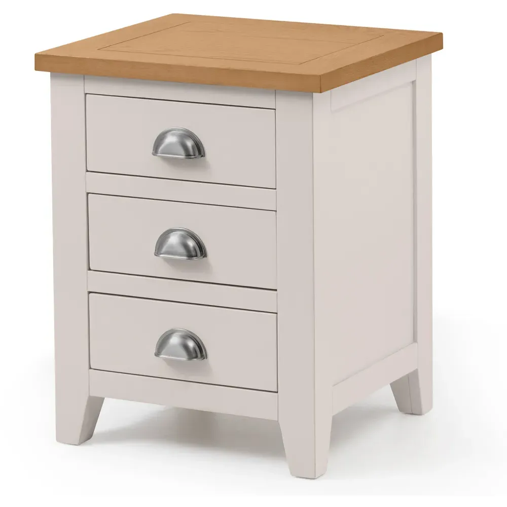 Richmond 3 Drawer Bedside Table - Grey, Oak