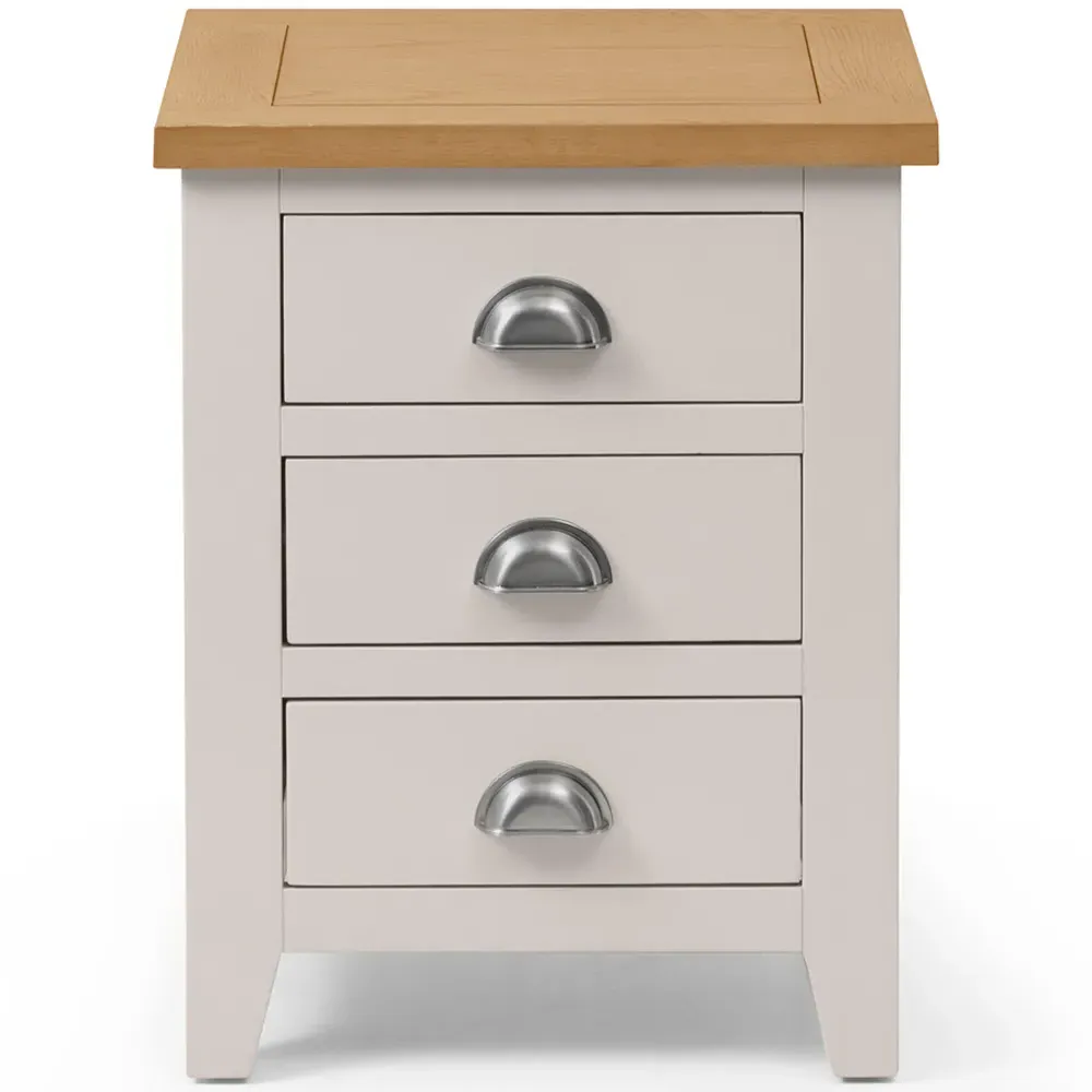 Richmond 3 Drawer Bedside Table - Grey, Oak