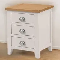 Richmond 3 Drawer Bedside Table - Grey, Oak