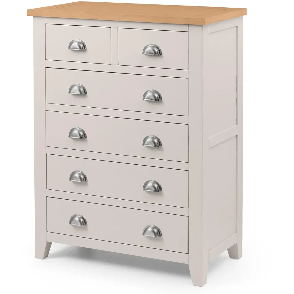 Richmond 6 Drawer Chest of Drawers - Grey, Oak