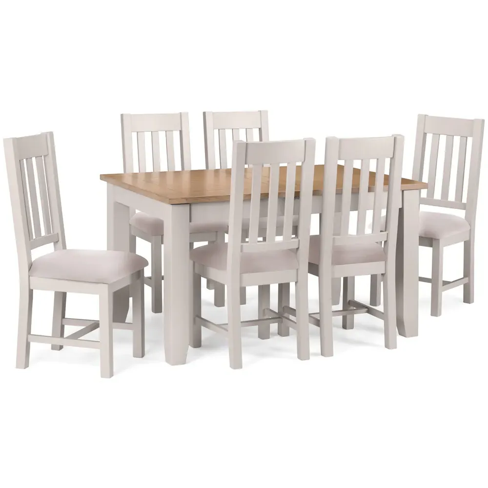 Richmond 6-Seater Extendable Dining Table - Grey, Oak