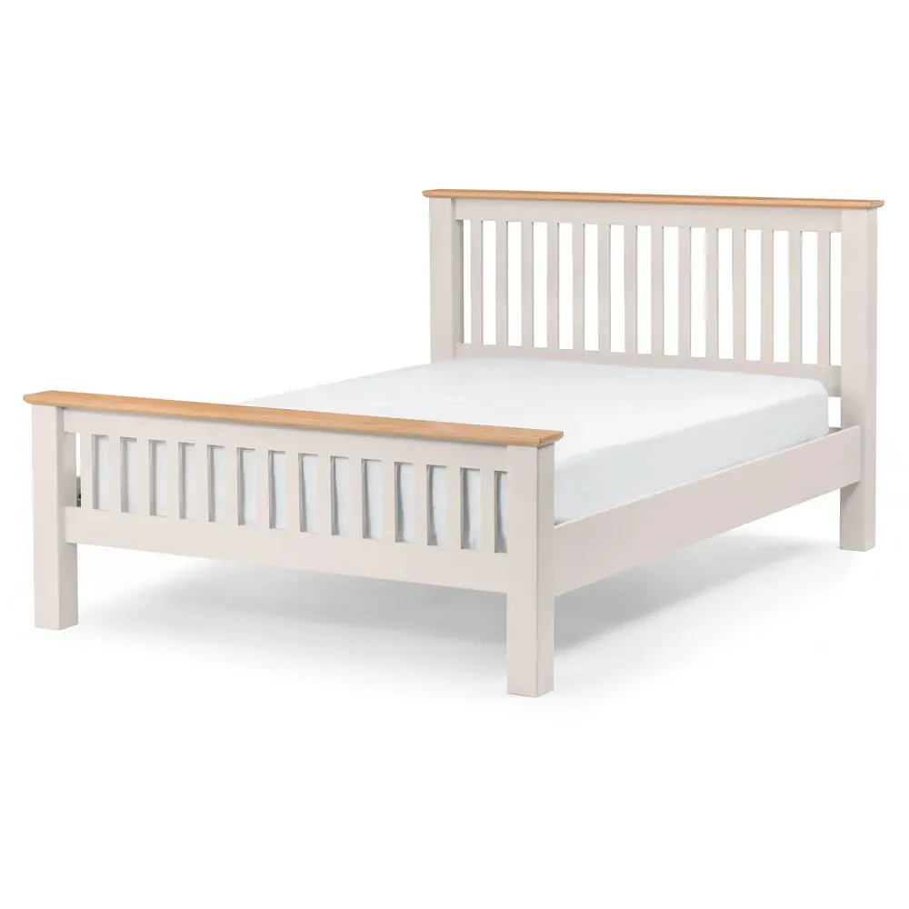 Richmond Double Bed Frame with High Foot End - Grey, Oak