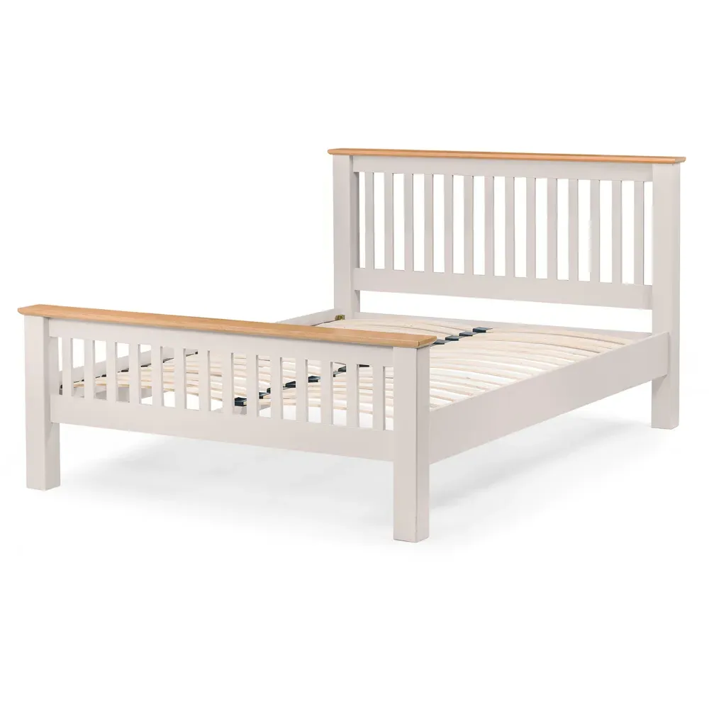 Richmond King Size Bed Frame with High Foot End - Grey, Oak