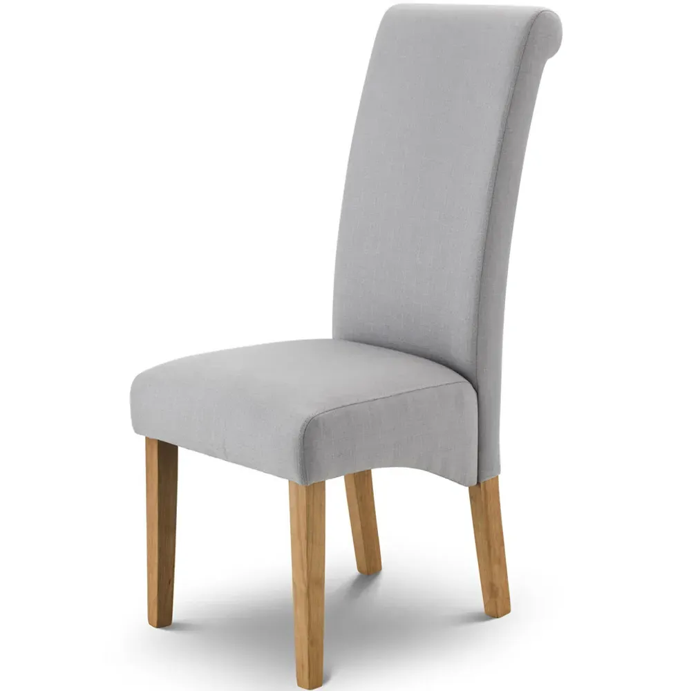 Rio Set of 2 Scrollback Chairs - Grey, Linen