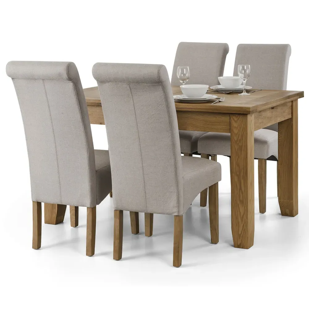 Rio Set of 2 Scrollback Chairs - Grey, Linen