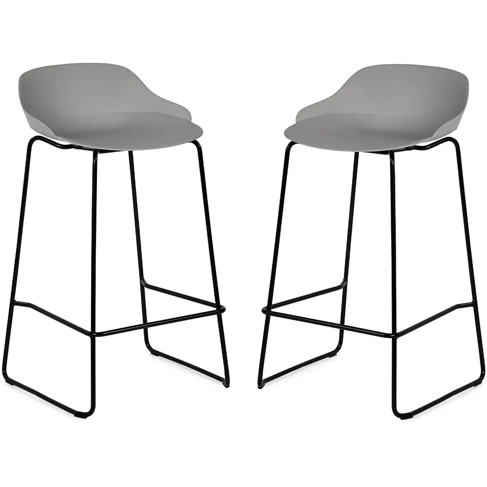 Rocco Set of 2 Bar Stools - Light Grey