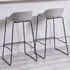 Rocco Set of 2 Bar Stools - Light Grey