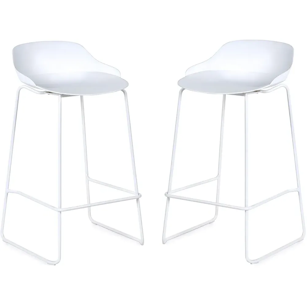 Rocco Set of 2 Bar Stools - White