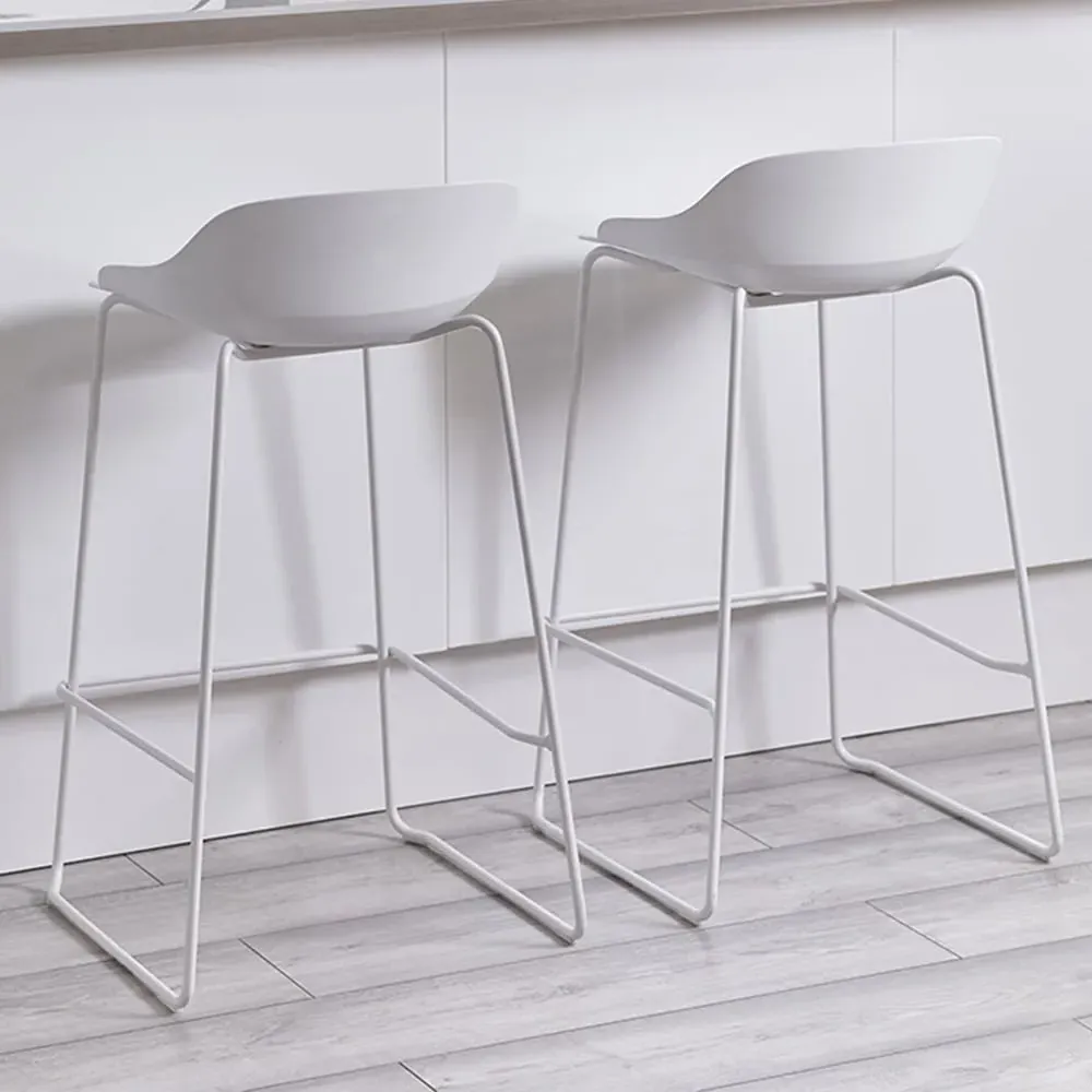 Rocco Set of 2 Bar Stools - White