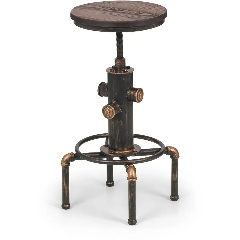 Rockport Round Bar Stool - Copper, Elm