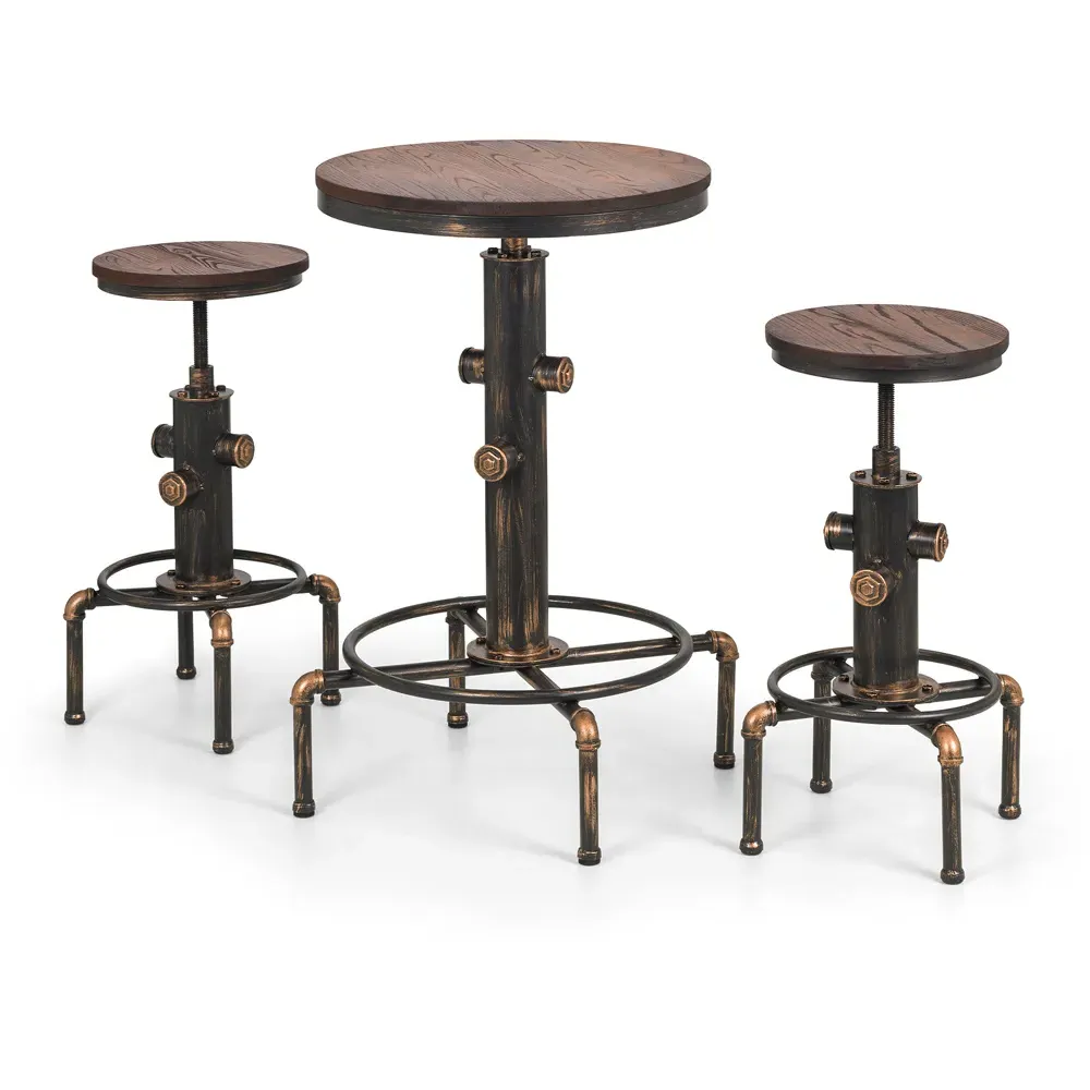 Rockport Round Bar Table - Copper, Elm