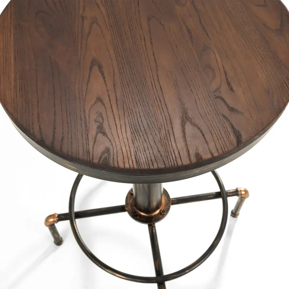 Rockport Round Bar Table - Copper, Elm