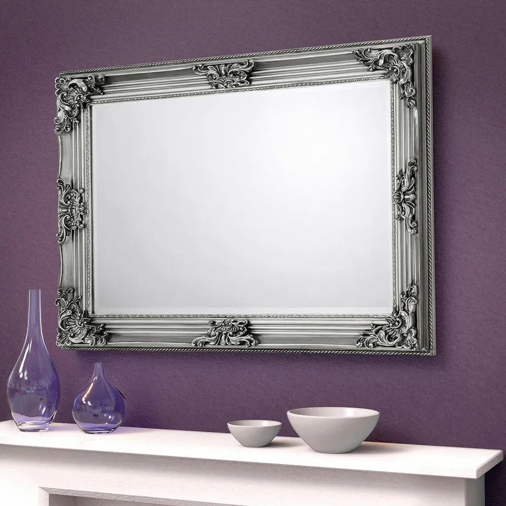 Rococo Wall Hanging Mirror - Silver