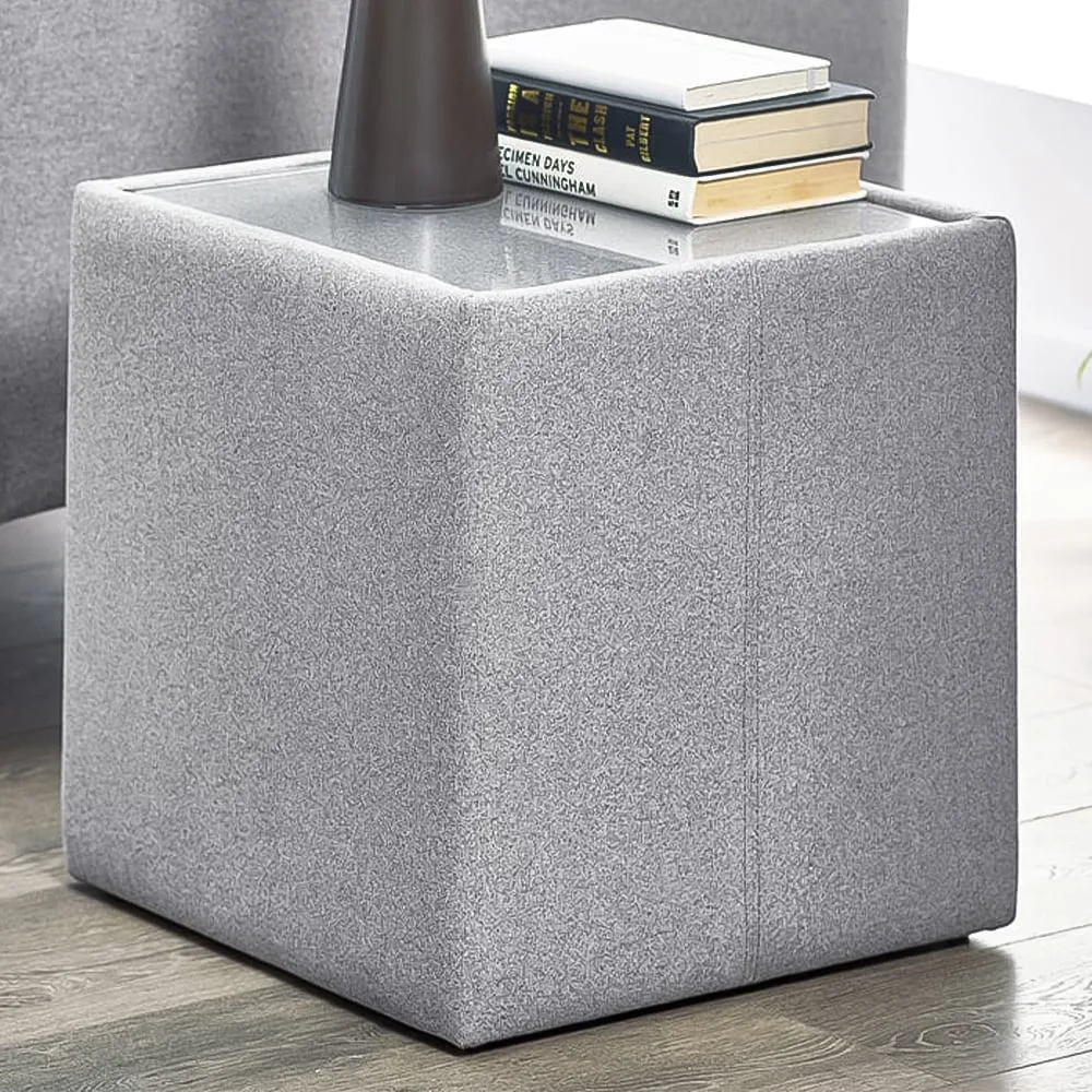 Rohe Square Lamp Table - Clear, Glass image