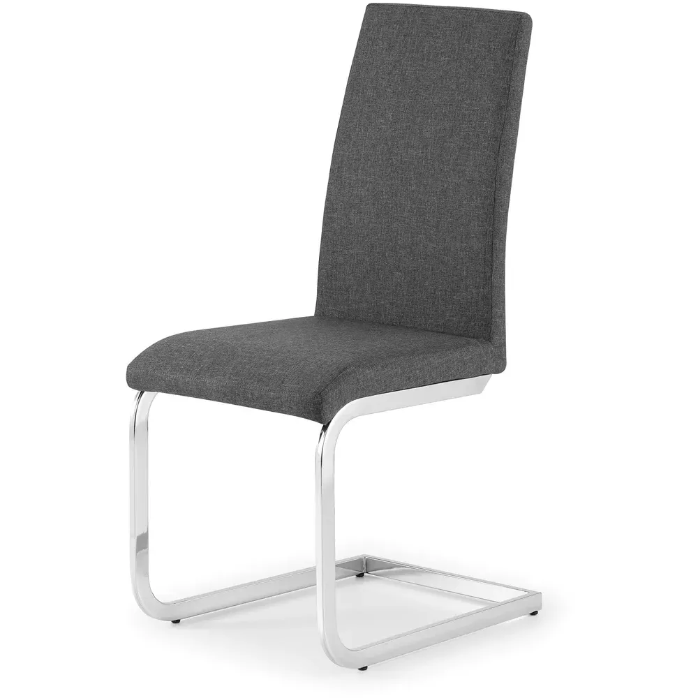 Roma Set of 2 Cantilever Dining Chairs - Grey, Linen