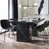 Rome 6 Seater Dining Table - Black, Marble Effect