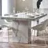 Rome 6 Seater Dining Table - White, Marble Effect