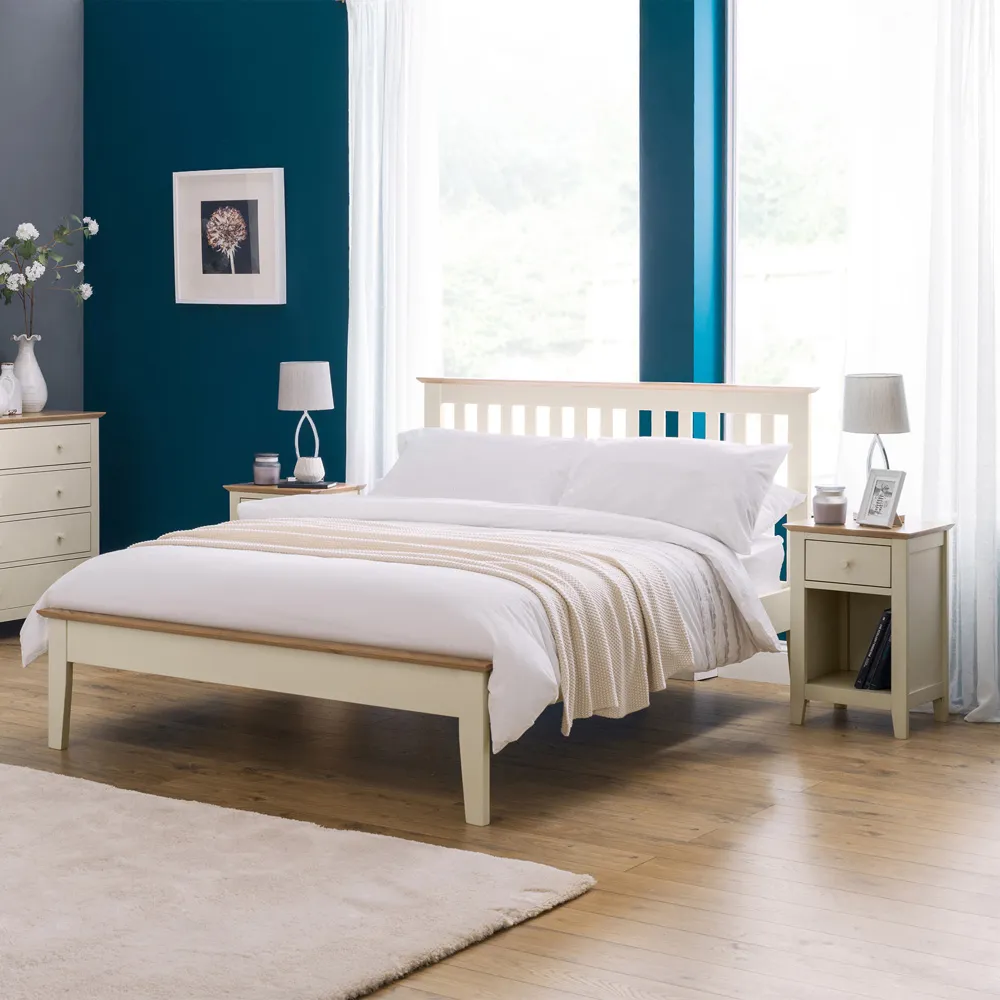 Salerno Double 2 Tone Shaker Bed - Oak