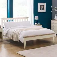Salerno Double 2 Tone Shaker Bed - Oak