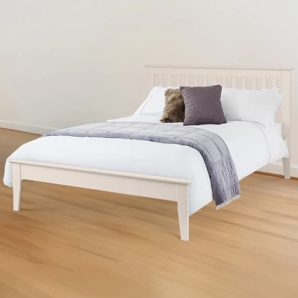 Salerno Double Shaker Bed - Ivory, Oak