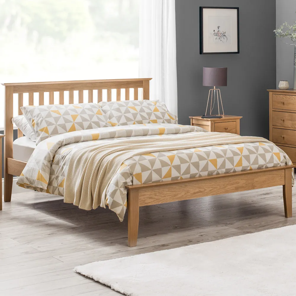 Salerno Double Shaker Bed - Oak