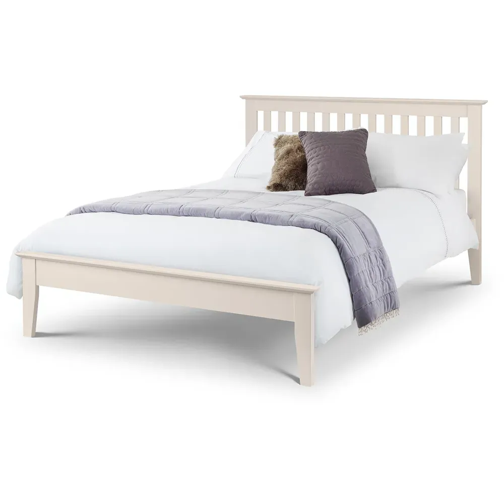 Salerno King Size Shaker Bed - Ivory, Oak