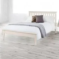 Salerno King Size Shaker Bed - Ivory, Oak