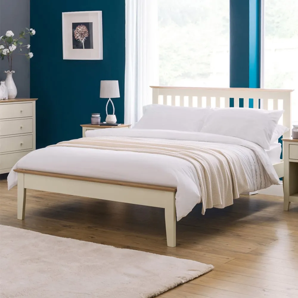 Salerno King Size Two Tone Shaker Bed - Oak