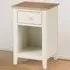 Salerno Shaker Single Drawer Bedside Table - Ivory, Oak