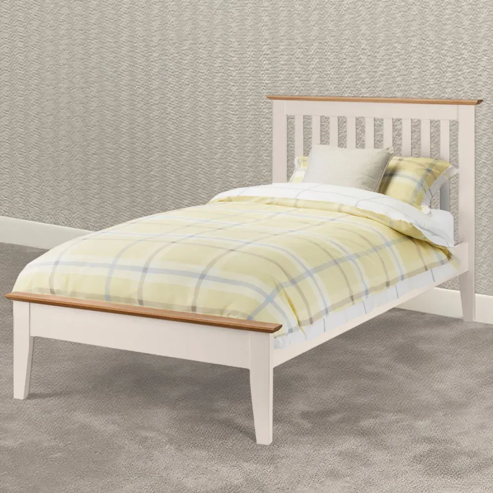 Salerno Single Two Tone Shaker Bed - Oak