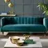 Salma 3-Seater Scalloped Back Sofa - Teal, Velvet