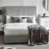 Savannah King Size Bed Frame with Storage - Grey, Velvet