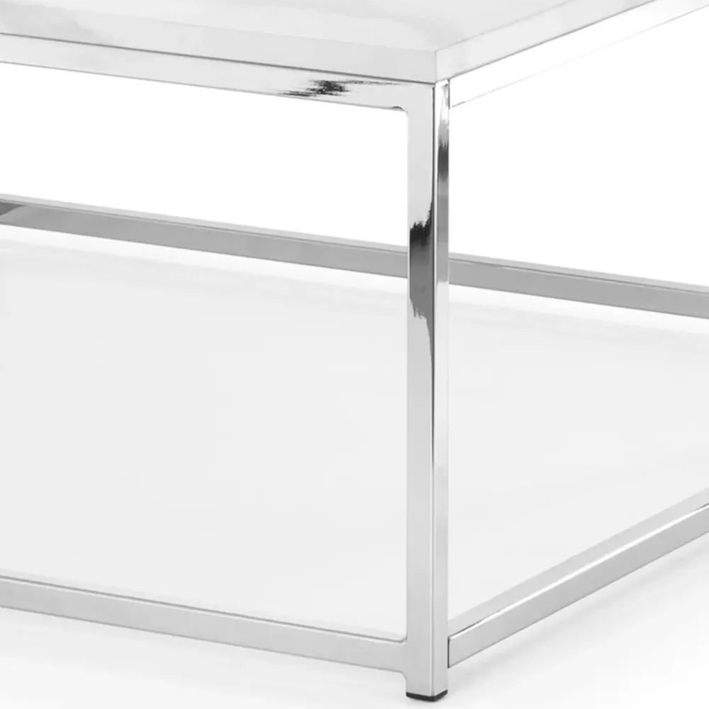 Scala Chrome Coffee Table - White, Marble