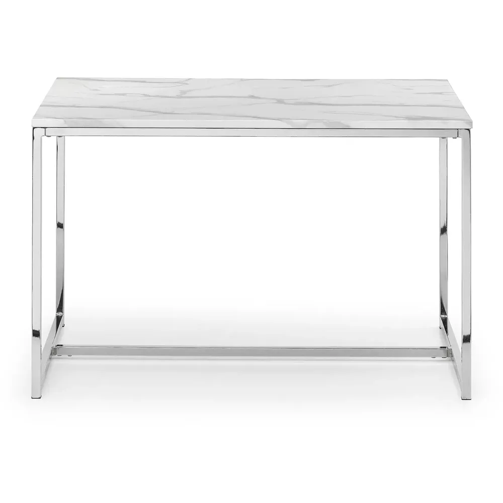Scala Chrome Dining Table - White, Marble