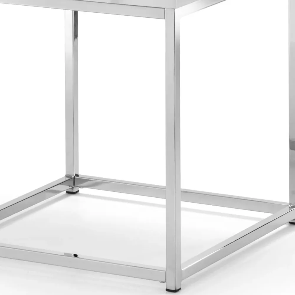 Scala Chrome Lamp Table - White, Marble