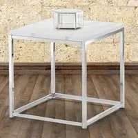 Scala Chrome Lamp Table - White, Marble