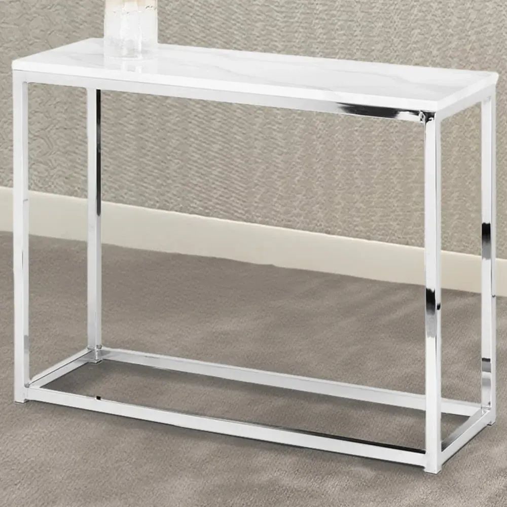 Scala Console Table - White, Chrome image