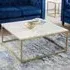 Scala Gold Coffee Table - White, Marble