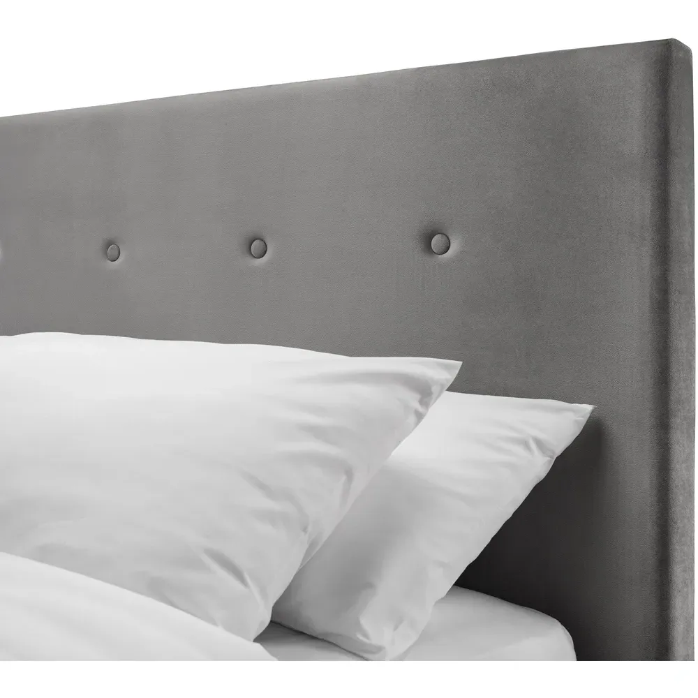 Shoreditch King Size Bed with Storage - Grey, Velvet