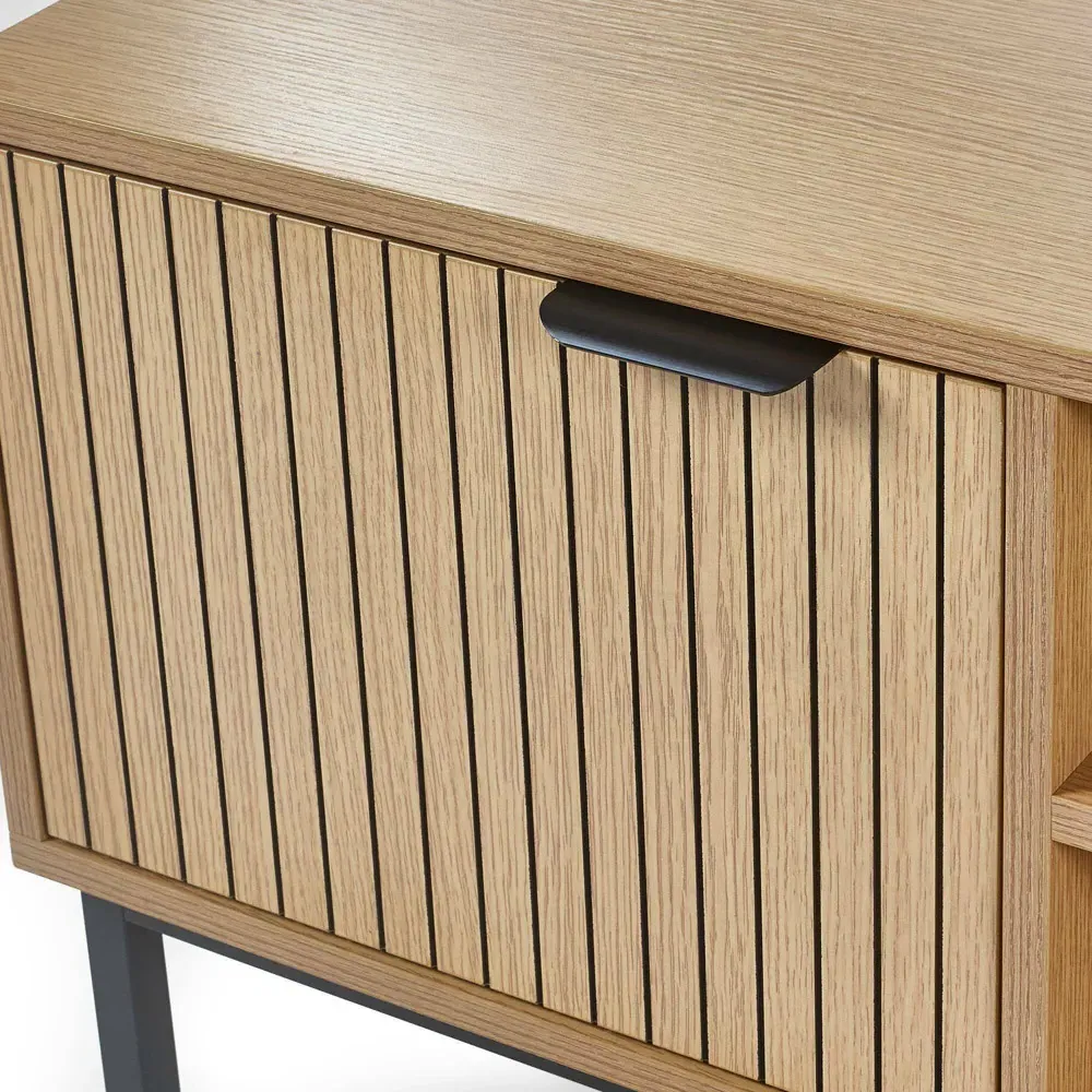 Sia 2 Door TV Unit with Shelf - Warm Wood