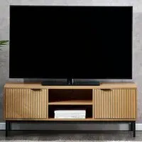 Sia 2 Door TV Unit with Shelf - Warm Wood