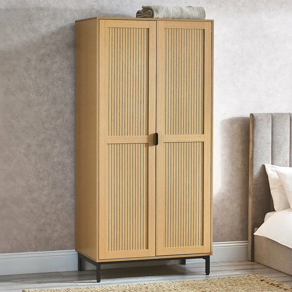 Sia 2 Door Wardrobe - Warm Wood