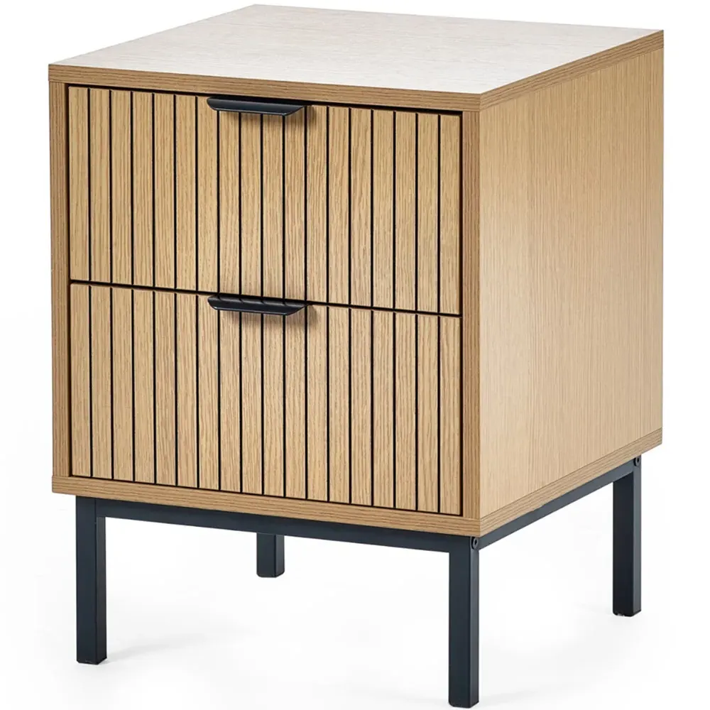 Sia 2 Drawer Bedside Table - Brown