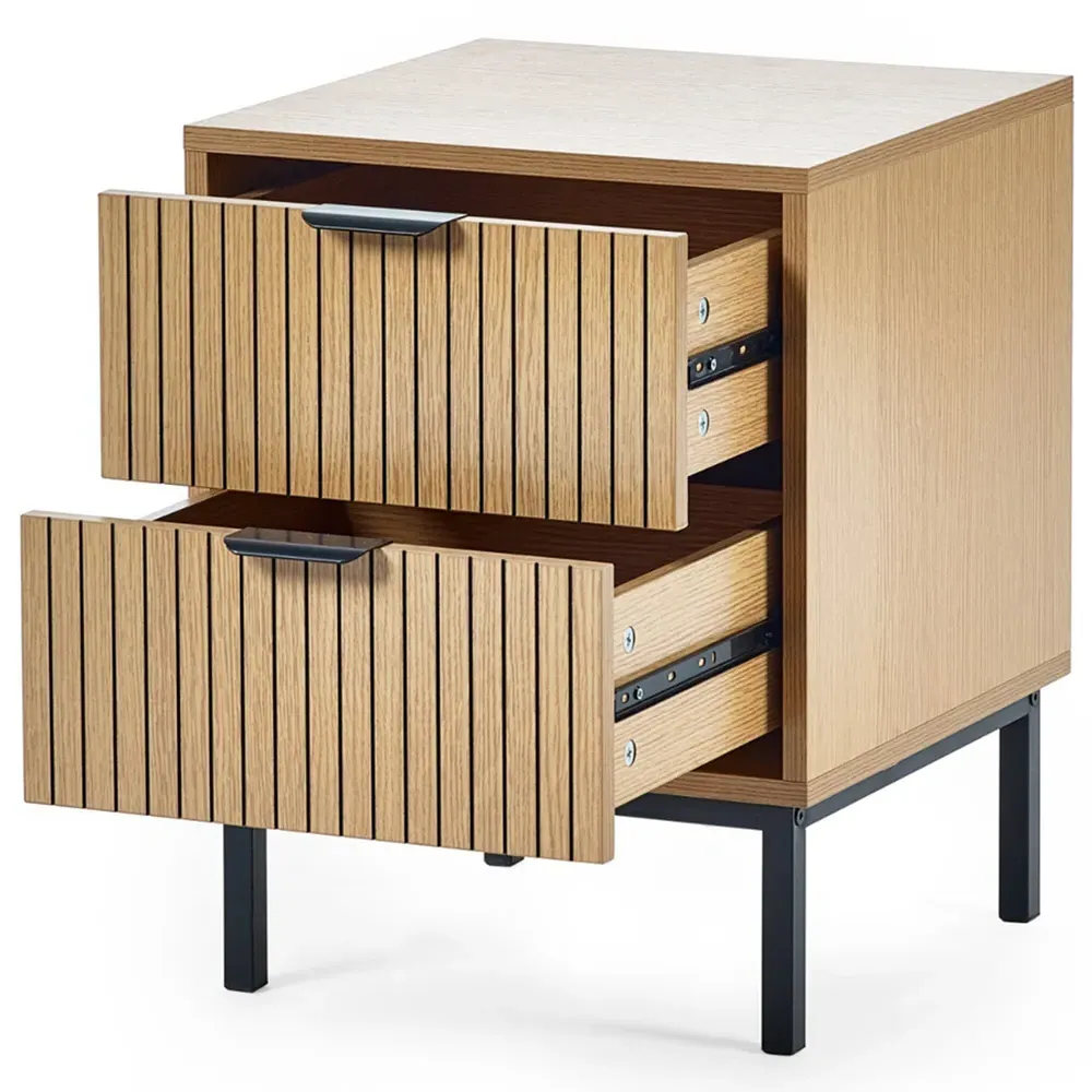 Sia 2 Drawer Bedside Table - Brown