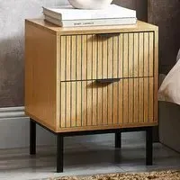 Sia 2 Drawer Bedside Table - Brown
