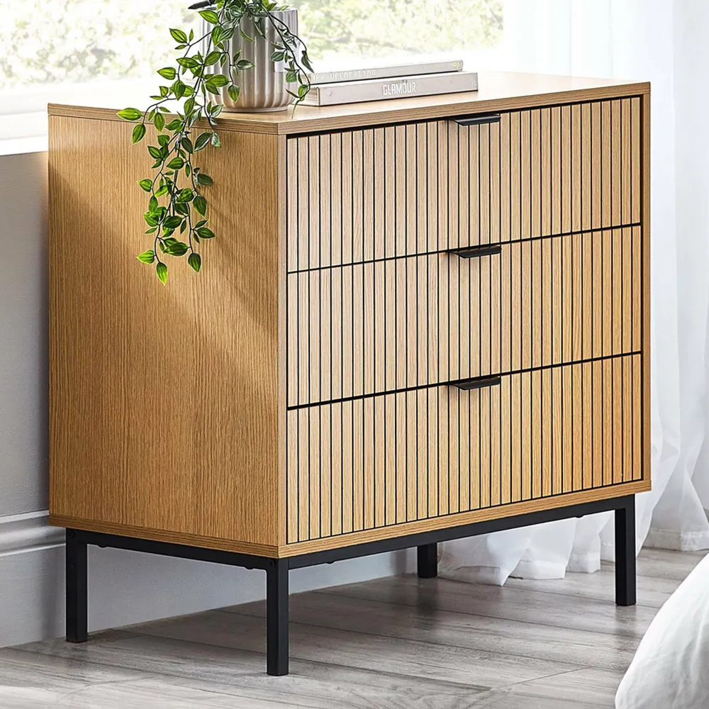 Sia 3 Drawer Storage Chest - Brown, Wood image