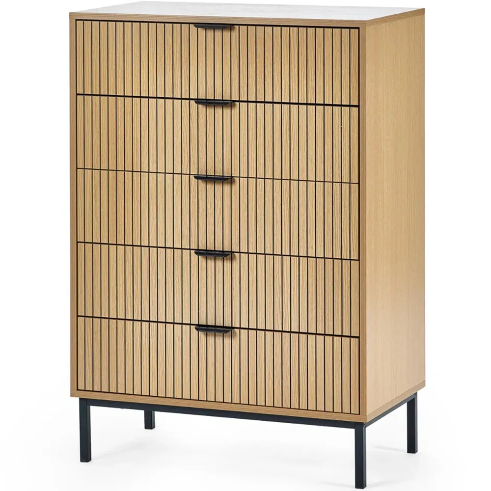 Sia 5 Drawer Storage Chest - Brown, Wood